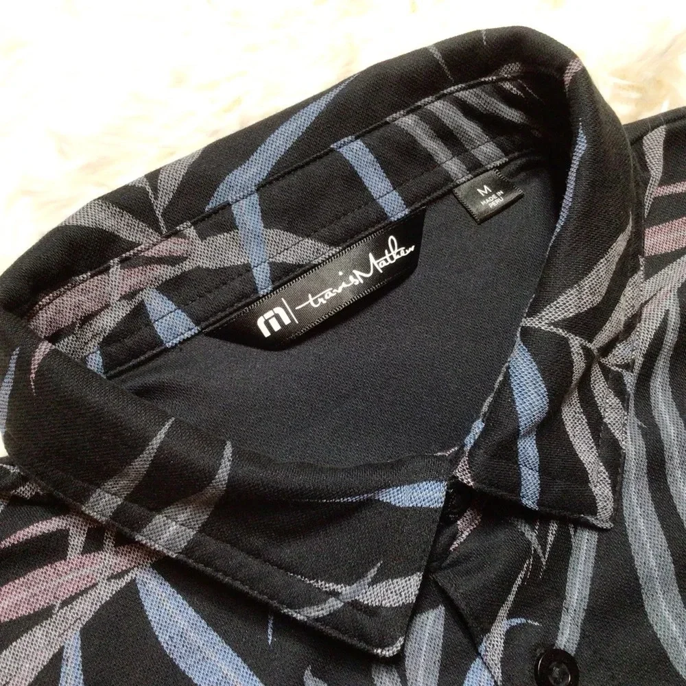 TravisMathew Golf Polo Buzz Words Lifestyle Tex Tropical Light Travis Mathew Med - Picture 5 of 10